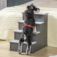 PawHut Haustiertreppe Hundetreppe 4-stufige Katzentreppe mit rutschfester Matte