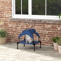 PawHut Erhöhtes Hundebett mit Baldachin Haustierbett Outdoor Hundeliege mit Dach