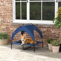 PawHut Erhöhtes Hundebett mit Baldachin Haustierbett Outdoor Hundeliege mit Dach