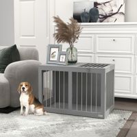 PawHut Hundekäfig, Haustierkäfig, Hundehütte, Hundebox Hundehaus, Grau