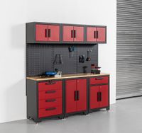 Garagenschrank 7 tlg. 180x 42x 183 cm schwarz