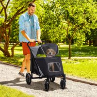 PawHut Hundebuggy Hundewagen Faltbarer Haustier Buggy bis 40 kg, Oxford, Grau