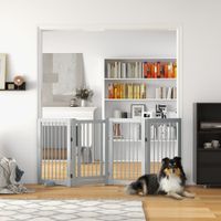 PawHut Absperrgitter Hunde 91 cm Schutzgitter aus Holz Hundegitter Freistehend