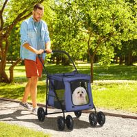 PawHut Hundewagen, Hundetrolley mit Kissen, faltbarer Hundebuggy, Katzenbuggy