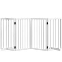 PawHut Absperrgitter Hund 206 x 76 cm Faltbar Türschutzgitter mit 2 Stützfüßen