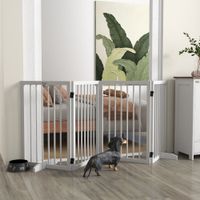 PawHut Absperrgitter Hund 206 x 76 cm Faltbar Türschutzgitter mit 2 Stützfüßen