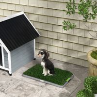 PawHut Welpentoilette Hundetoilette mit 2 Grasmatte Tablett für Töpfchentraining