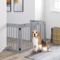 PawHut Absperrgitter Hund 4-teilig 204 x 61 cm Faltbar Türschutzgitter für Flur