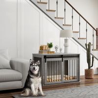 PawHut Hundekäfig für Zuhause, Hundehütte mit Eingang, für Hunde unter 30 kg