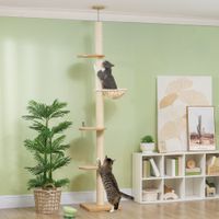 PawHut Kratzbaum, Katzenkratzbaum Deckenhoch, 230-250 cm, Höhenverstellbar