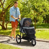 PawHut Hundebuggy mit Reflektoren, Faltbarer Katzenbuggy für Kleine Mittle Hunde