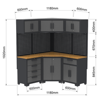 Garageneckschrank 9 tlg. 118x 40x 192 cm schwarz