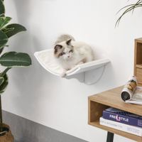 PawHut Katzenliege Wandliege Katzenbett Katzenregal Wandmontage Weiß