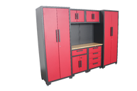 Garagenschrank 7 tlg. 270x 47 x 193cm, rot