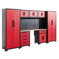 Garagenschrank 8 tlg. 330x 47x 193 cm, rot