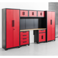 Garagenschrank 8 tlg. 330x 47x 193 cm, rot