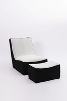Relaxsessel mit Hocker 2-tlg. Tatami-Sofa, ca. 100 x 88 x 80 cm - Hellgrau