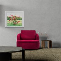 Drehbarer & schwingbarer Loungesessel mit gepolsterten Kissen - Pink