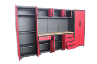 Garagenschrank 9 tlg. 330x 47x 193 cm, rot