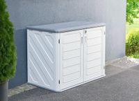 Gartenschrank, ca. 130 x 75 x 100 cm - Weiß/Grau