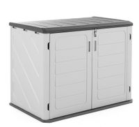 Gartenschrank, ca. 130 x 75 x 100 cm - Weiß/Grau