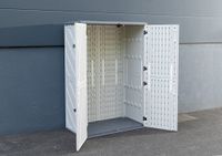Gartenschrank, ca. 130 x 75 x 190 cm - Weiß/Grau