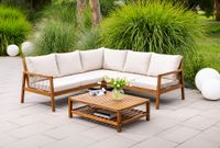15-tlg. Ecklounge-Set Melone aus Akazienholz