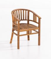 Gartenstuhl aus Holz abgerundet, ca. 59,5 x 61 x 79 cm - Braun