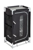 Campingküche mit 3-stufigem Stoffschrank, ca. 57x47x98 cm – schwarz/grau