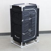 Campingküche mit 3-stufigem Stoffschrank, ca. 57x47x98 cm – schwarz/grau