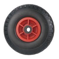 2-tlg. Sackkarrenrad, Bohrung ca. 25 mm - Rot/Schwarz