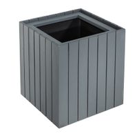 Pflanzkübel aus Akazienholz, quadratisch, ca. 30 x 30 x 35 cm - Anthrazit