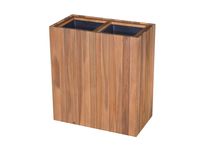 Pflanzkübel geölt aus Akazienholz für 2 Pflanzen, quadratisch, ca. 57 x 30 x 64 cm - Braun