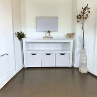 Regal mit drei Schubladen & offener Ablage,  Aufbewahrungsschrank, ca. 102 x 30 x 60 cm - Weiß