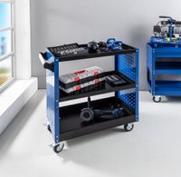 Werkzeugrollwagen mit Seitenwänden & 3 Ablagen 80x 42x 80 cm blau 