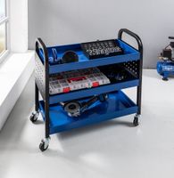 Werkzeugrollwagen mit 3 Ablagen 75x 35x 66 cm blau 