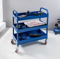 Werkzeugrollwagen mit 3 Ablagen 80x 41x 78 cm blau 
