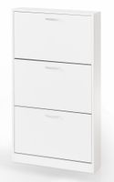 Schuhschrank mit 3 Fächern - ca. 59x17x105cm - Weiß