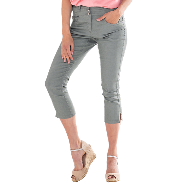 Stretch-Capri-Hose für Damen