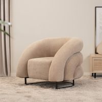 Home Deluxe Sessel MACA Samtgewebe Beige