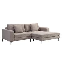 Home Deluxe Sofa BELLANO - 238 x 188 cm Cord Beige Rechts