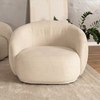 Home Deluxe Sessel Webstoff Beige CASARA - 99 x 72 x 104