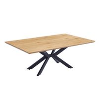 HOME DELUXE Esstisch Eckig AVENCIA inkl. Sternfuß - 160 x 100 cm Light Oak
