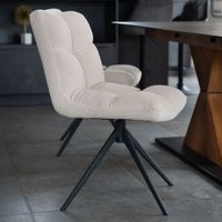 HOME DELUXE Esszimmerstuhl drehbar 6er Set NODA  – Creme