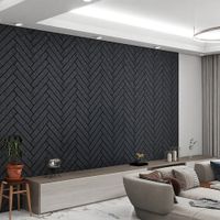 Home Deluxe Akustikpaneel Fischgrätenoptik VEGA Black Oak 12er Set - 80 x 40 cm