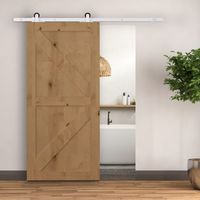 HOMCOM Schiebetüren-Beschlagsatz 183 cm Komplett-Set mit Schienen, Rollen Weiß