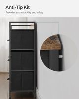 Industrie-Design Kommode mit 7 Stoffschubladen