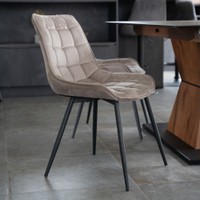 HOME DELUXE Polsterstuhl Esszimmer 4er Set IKALO – Hellbraun