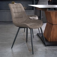 HOME DELUXE Polsterstuhl Esszimmer 4er Set IKALO – Grau / Braun
