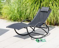 Garten-Schwungliege mit 4-fach Verstellung, ca. 177-143 x 63 x 64-106 cm – Schwarz